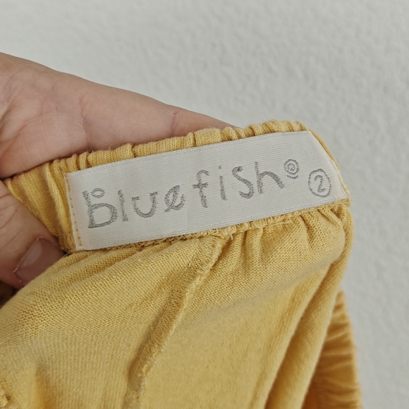 Blue Fish VTG Size 2 Elastic Waist Maxi Skirt Yellow Hand Printed Langenlook - Picture 12 of 16